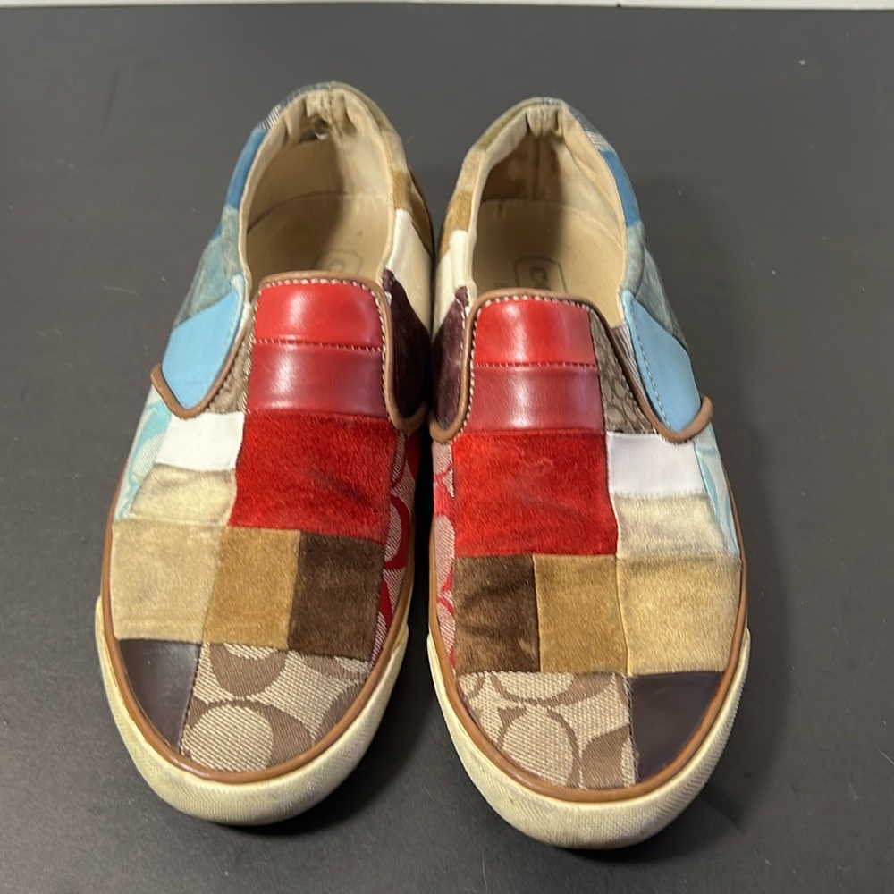 Coach slip on multi-color shoes size 7.5